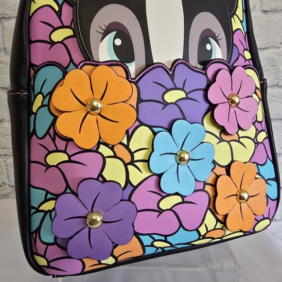 Loungefly Bambi Flower Mini Backpack Floral Blooms Colorful Disney Bag New - Picture 9 of 16